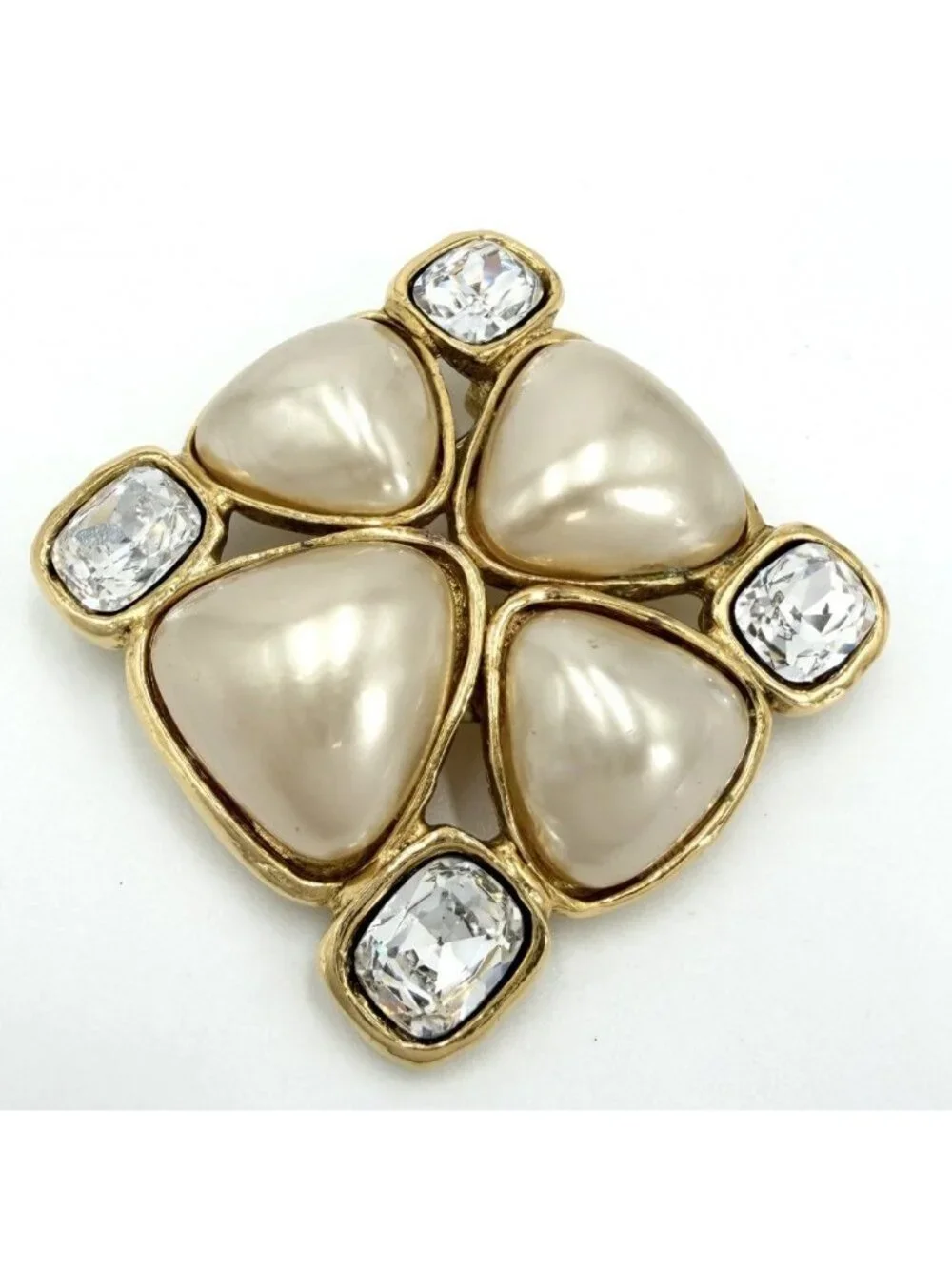 Chanel Brooch CC Logo Coco Rhinestone Faux